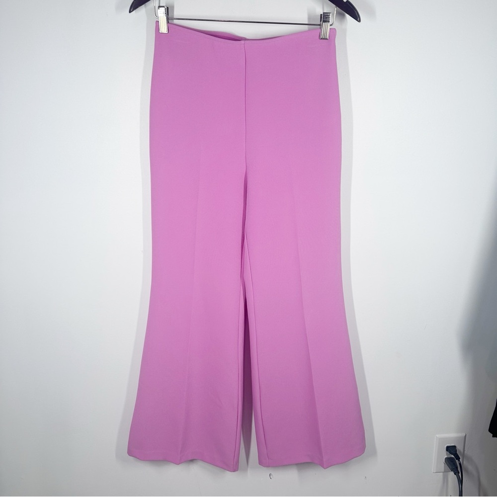 Urban Outfitters Pink Flare Pants Size 4 Side Zip Stretch - Picture 2 of 7